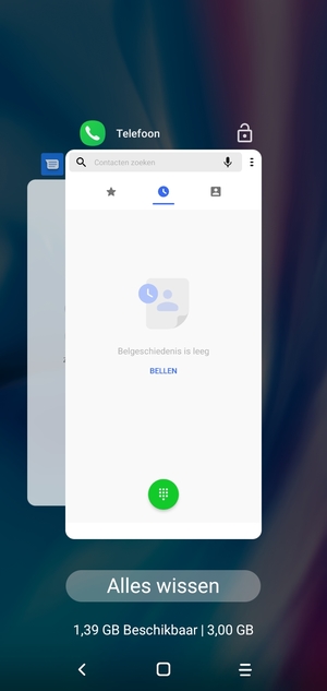 Selecteer Alles wissen om alle actieve apps te sluiten