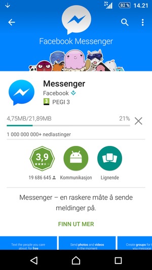 Vent til installasjonen er ferdig
