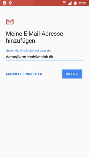 Geben Sie Ihre E-Mail-Adresse ein und wählen Sie WEITER