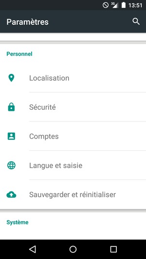 Faites défiler et sélectionnez Sécurité