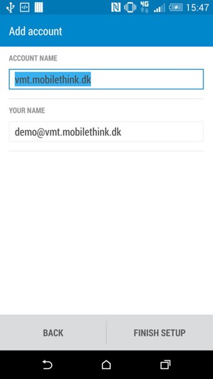 Give your account a name and enter your name. Select FINISH SETUP