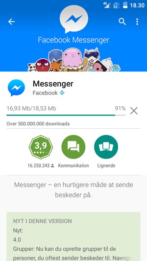 Afvent at installeringen er afsluttet