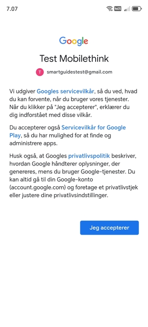 Vælg Jeg accepterer