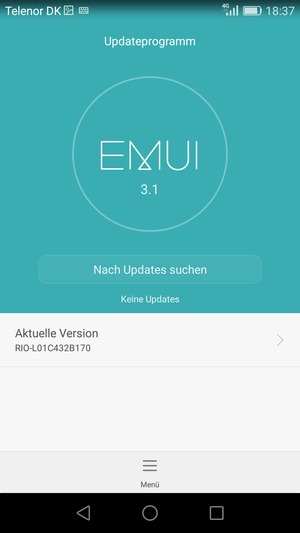Falls Ihr Handy aktualisiert ist, wird Ihnen der folgende Bildschirm angezeigt
