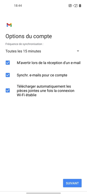 Sélectionnez SUIVANT