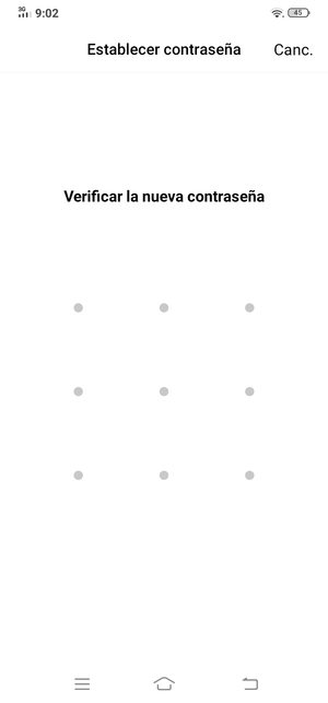 Dibuje de nuevo el patrón de desbloqueo