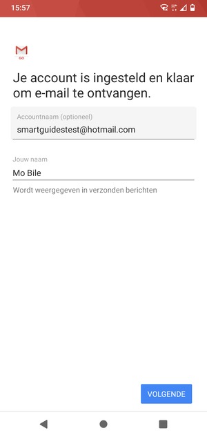 Geef uw account een naam en voer uw naam in. Selecteer VOLGENDE