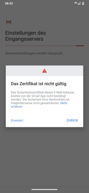 Wählen Sie ZURÜCK