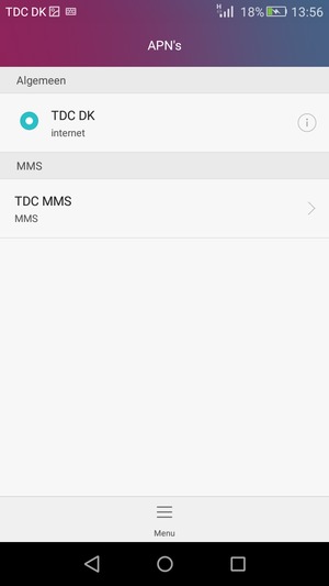 Selecteer het toegangspunt voor internet