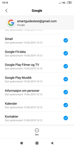 Forsikre deg om at Kontakter er valgt