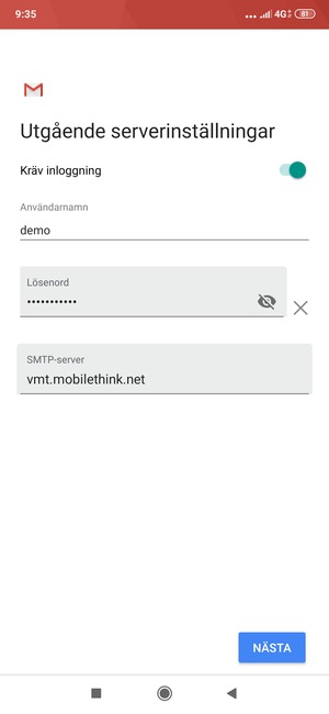 Ange utgående serveradress