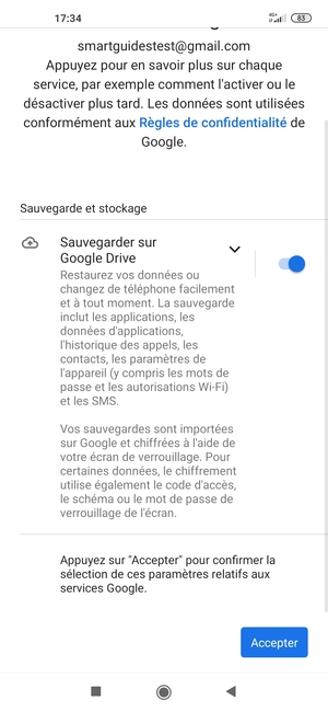 Sélectionnez Accepter