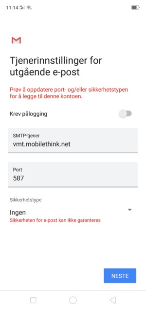 Velg NESTE