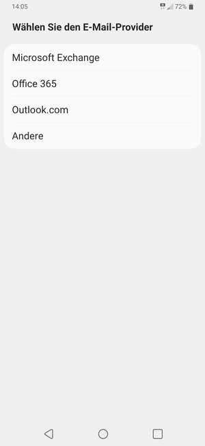 Wählen Sie Microsoft Exchange