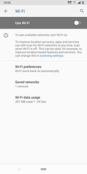 Turn on Use Wi-Fi