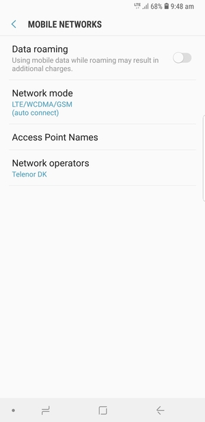 To change network if network problems occur, select Network operators