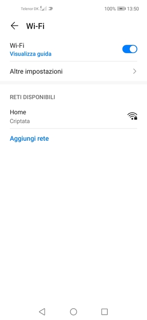 Seleziona la rete wireless a cui desideri connetterti