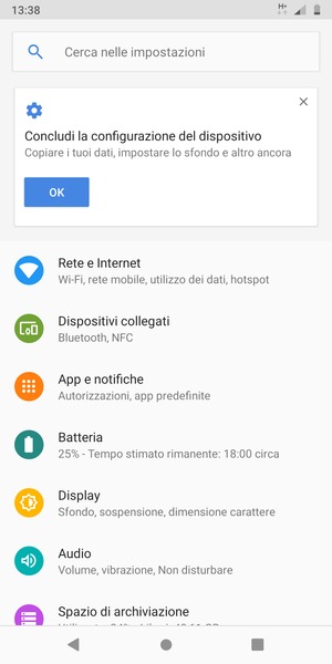 Seleziona Rete e Internet
