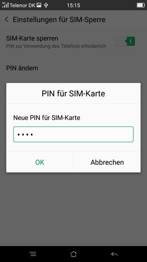 Geben Sie Ihre Neue PIN für SIM-Karte ein und wählen Sie OK