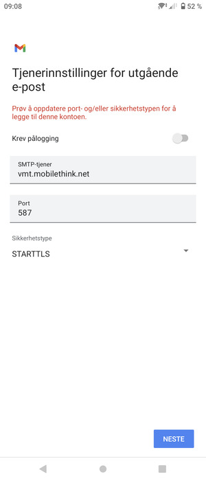 Velg Sikkerhetstype