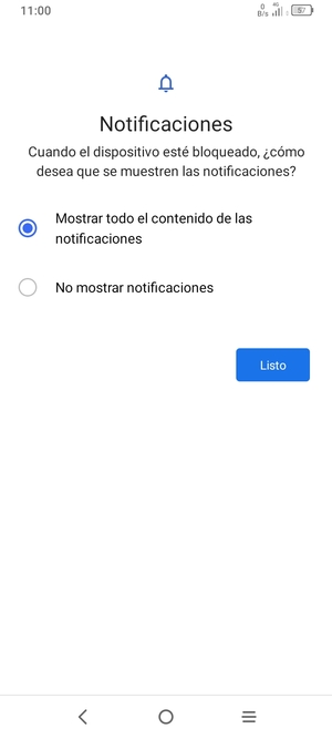 Seleccione la opción deseada y seleccione Listo