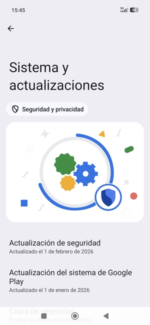 Seleccione Actualización del sistema de Google Play