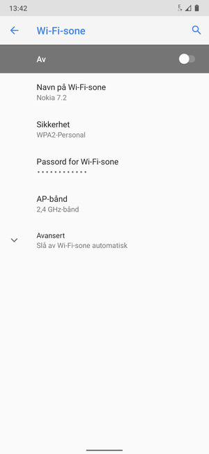 Slå Wi-Fi-sone på