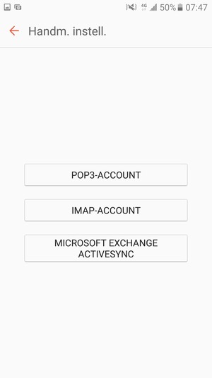 Selecteer MICROSOFT EXCHANGE ACTIVESYNC