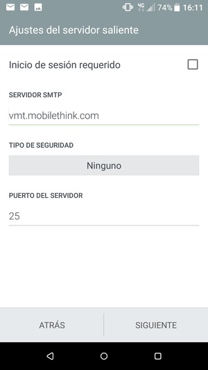 Desmarque la casilla de verificación Inicio de sesión requerido y seleccione SIGUIENTE