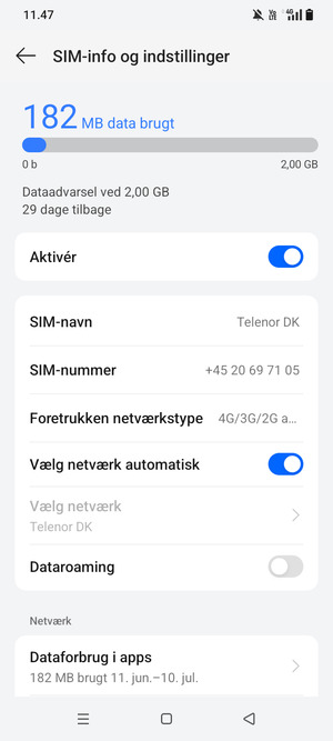 For at skifte netværk, hvis der opstår netværksproblemer, slå Vælg netværk automatisk fra