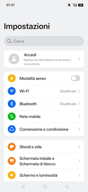 Seleziona Wi-Fi