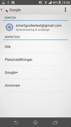 Tryck på ditt konto