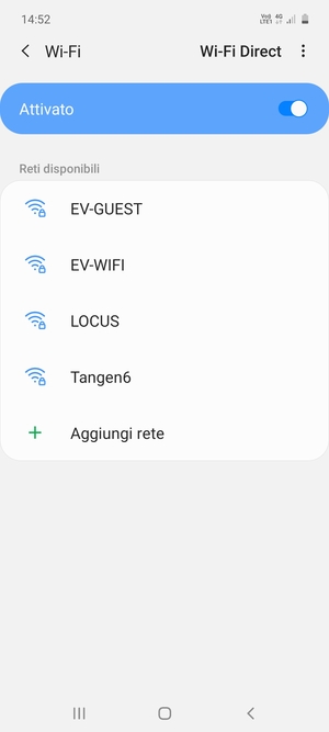 Seleziona la rete wireless a cui desideri connetterti