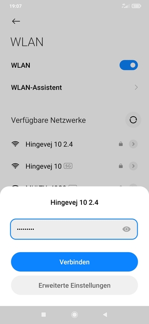 Geben Sie das WLAN-Passwort ein und wählen Sie Verbinden