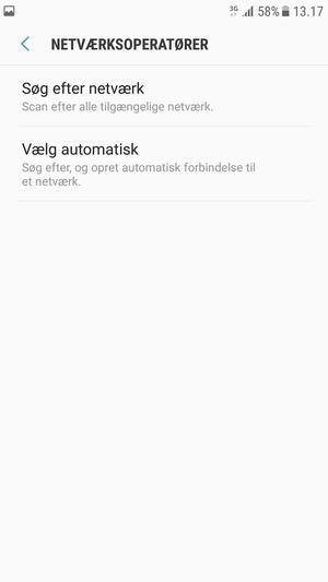 Vælg Søg efter netværk