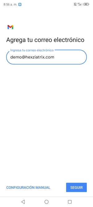 Introduzca su Dirección de correo electrónico y seleccione SEGUIR