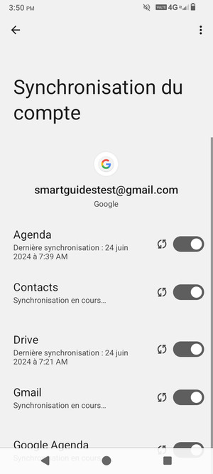 Vos informations seront synchronisées