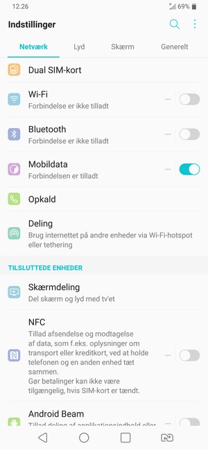 Vælg Netværk og Wi-Fi