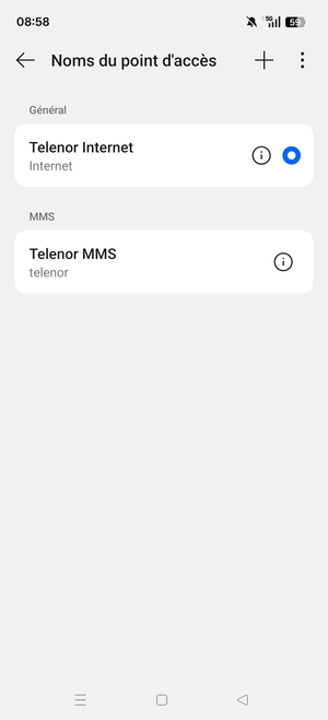 Sélectionnez le bouton du Menu