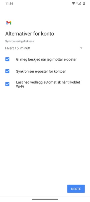 Velg NESTE