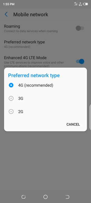 Select your preferred option