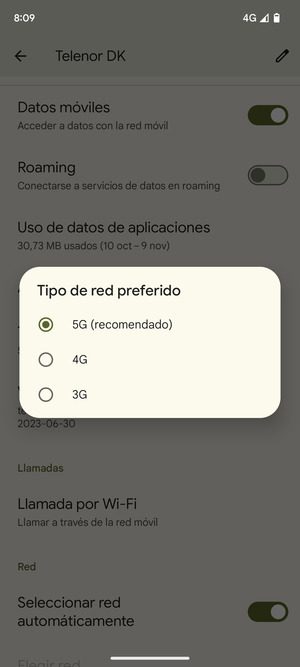 Seleccione la opción deseada