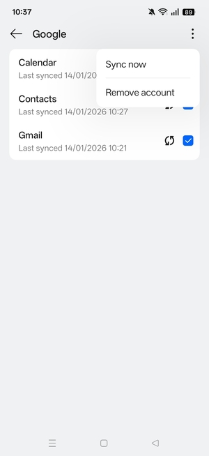 Select Sync now