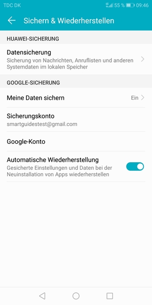 Wählen Sie Sicherungskonto