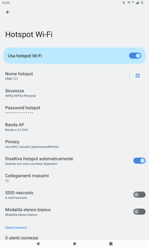 Il tablet è ora pronto per essere usato come modem
