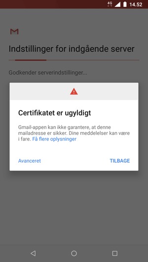 Vælg TILBAGE