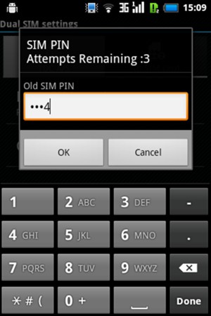 Enter your Old SIM PIN and select OK