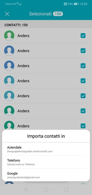Seleziona il tuo account Google