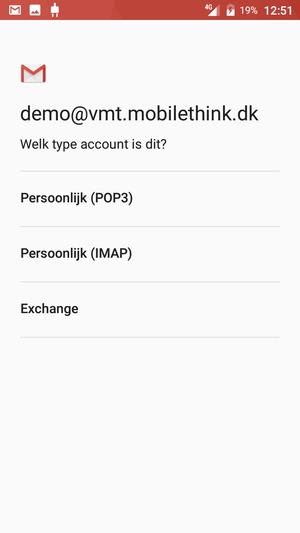 Selecteer Persoonlijk (POP3) of Persoonlijk (IMAP)