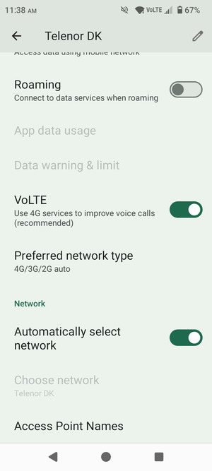 To change network if network problems occur,  turn off Automatically select network